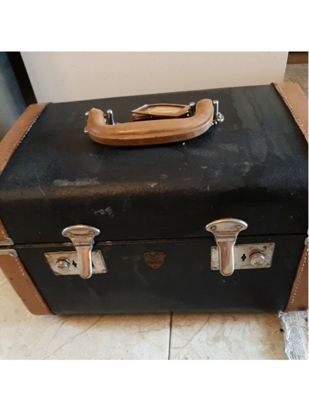 Vintage Train Case McBrine Blue Briarwood